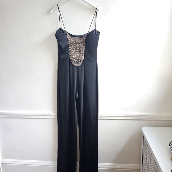 New Galvan London Spaghetti Strap Beaded Jumpsuit NWT Size 8 US - Picture 7 of 13
